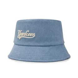 Mũ MLB Culsive Lettering Denim Yankees Bucket Hat 3AHTVD14N-50BLL Màu Xanh Nhạt Size 57
