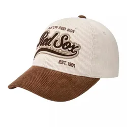 Mũ MLB&nbsp;Varsity Corduroy Color Block Ball Cap Boston Brown 3ACPVC146-43BRL Màu Trắng Nâu