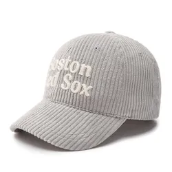 Mũ MLB Varsity Corduroy Cursive Ball Cap Boston Red Sox 3ACPWC236-43GRL Màu Xám