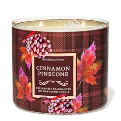Nến Thơm 3 Bấc Bath & Body Works Cinnamon Pinecone 3-Wick Candle 411g