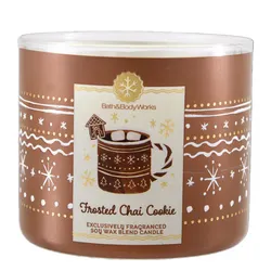 Nến Thơm 3 Bấc Bath & Body Works Frosted Chai Cookie LMT 3-Wick Candle 411g