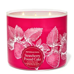 Nến Thơm Bath & Body Works Strawberry Pound Cake 3-Wick Candle 411g