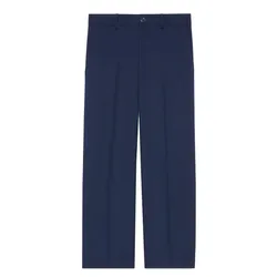 Quần Dài Nam Gucci Fluid Drill Cropped Trouser Blue 690469 Z798C 4142 Màu Xanh Size 44