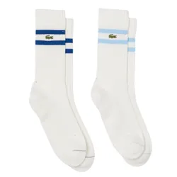 Set 2 Tất Unisex Lacoste Ribbed Cotton Socks RA6842-51-7IG Màu Trắng Size 35-38