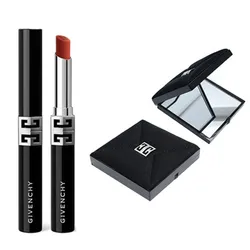 Set Son Dưỡng Givenchy Le Rouge Velvet Matte R12 Scarlet Mesh Màu Đỏ Cam + Gương Trang Điểm