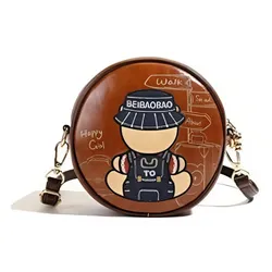 Túi Đeo Chéo Nữ Beibaobao Small Round Denim Doll Crossbody Bag 6977374784253 Màu Nâu