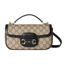 Túi Đeo Chéo Nữ Gucci Horsebit 1955 Small Top Handle Bag 815206-FAD6L-9741 Màu Be/Đen