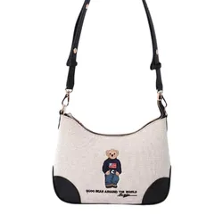 Túi Đeo Chéo Nữ Guoo Bear GU1412 Be Viền Đen