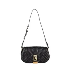 Túi Đeo Chéo Nữ Versace Greca Goddess Crystal Satin Quilted In Black - 1023422 1A17341 Màu Đen