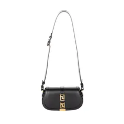 Túi Đeo Chéo Nữ Versace Greca Goddess Leather Black Shoulder Bag 2 Straps - 1023417 1A17338 1B00V Màu Đen