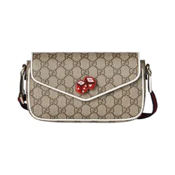 Túi Đeo Vai Nữ Gucci Ebony Supreme Màu Be