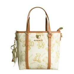 Túi Tote Nữ Guoo Bear Bag GU8025-2910 Màu Trắng/Nâu