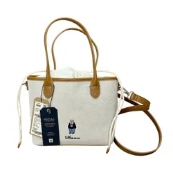 Túi Tote WHOAU Bear Canvas Bag WHBGG2224A Màu Nâu Kem