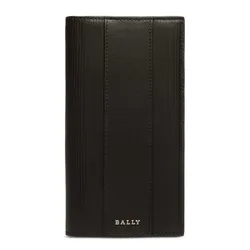 Ví Dáng Dài Bally Ribbed Leather Wallet Màu Đen