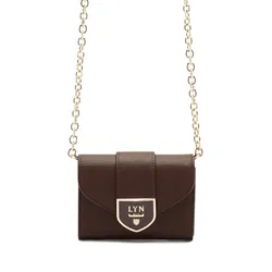 Ví Nữ Lyn Re- Edit Casia Short Wallet On Chain - Dark Brown L26CWWA027 Màu Nâu