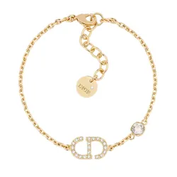 Vòng Đeo Tay Nữ Dior Petit CD Bracelet Gold-Finish Metal And White Crystals B2522WOMCY_D03S Màu Vàng Gold