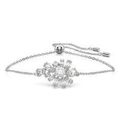 Vòng Đeo Tay Nữ Swarovski Gema Bracelet Mixed Cuts Flower White Rhodium Plated 5644684 Màu Bạc