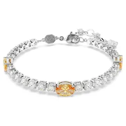 Vòng Đeo Tay Nữ Swarovski Matrix Tennis bracelet Mixed Cuts, Yellow, Rhodium Plated 5666425 Màu Trắng