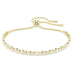 Vòng Đeo Tay Nữ Swarovski Matrix Tennis Bracelet Round Cut, White, Gold-tone Plated 5730709 Màu Vàng
