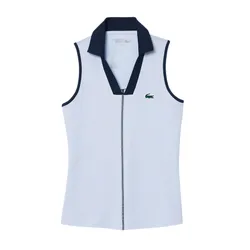 Áo Ba Lỗ Nữ Lacoste Women's Slim Fit Ultra Dry Sleeveless Tennis Polo PF7437 51 X1J Màu Xanh Nhạt