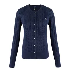 Áo Cardigan Nữ Ralph Lauren Mini-Cable Knit Big Kid In Navy 3135430470011 Màu Xanh Navy Size XL