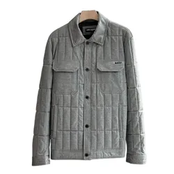 Áo Khoác Nam Karl Lagerfeld Herringbone Quilted Shirt Jacket C0273 - GRY Màu Xám Size M