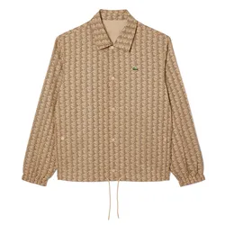 Áo Khoác Nam Lacoste Men's Reversible Monogram Jacket BH5163 – IXQ Beige Màu Be Size 46