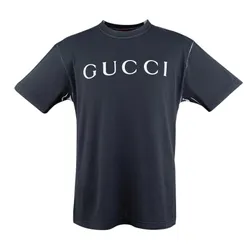 Áo Phông Nam Gucci Cotton Jersey Black With Printed Logo 796395 XJG26 1000 Tshirt Màu Đen Size XS