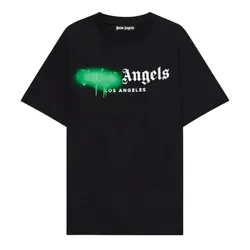 Áo Phông Nam Palm Angels Spray City Los Angeles In Black/Green PMAA109T26JER001 1055 Tshirt Màu Đen Size L