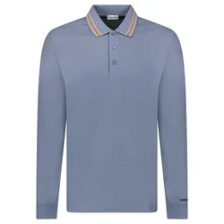 Áo Polo Dài Tay Nam Burberry 'Hartford' Striped Check Long Sleeve Polo Blue 81118151005 Màu Xanh Nhạt Size S