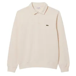 Áo Polo Dài Tay Nam Lacoste Ribbed Cotton Collar Sweatshirt SH5781 - XFJ Màu Trắng Kem Size 3
