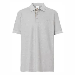 Áo Polo Nam Burberry Logo-embroidered Polo Shirt Màu Xám Size XS