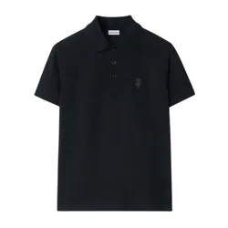 Áo Polo Nam Burberry Navy Blue Cotton With Logo Embroidered At Chest 81009291 Màu Xanh Navy Size XS