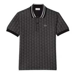 Áo Polo Nam Lacoste Classic Fit Monogram DH1417 4PC Màu Đen Size 5