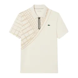 Áo Polo Nam Lacoste Men's Ultra Dry Printed Slim Fit Tennis Polo Shirt DH4756 XFJ Màu Be Nhạt Size 3