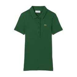 Áo Polo Nữ Lacoste Slim Fit L.12.D Ribbed  Tshirt DF5377_132 Màu Xanh Green Size 34