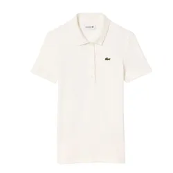 Áo Polo Nữ Lacoste Women's Slim Fit L.12.D Ribbed Cotton DF5377 51 70V Màu Trắng Size 36