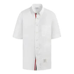 Áo Sơ Mi Nam Thom Browne Three-stripe Grosgrain Placket Solid MWS002E 03113 100 Màu Trắng Size 1