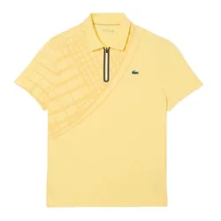 Áo Polo Nam Lacoste Men's Ultra Dry Printed Slim Fit Tennis Polo Shirt DH4756 107 Màu Vàng Pastel Size 3