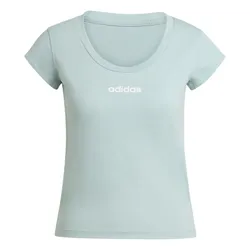 Áo Thun Nữ Adidas Baby Tee Hyperglam KC7677 Màu Xanh Nhạt Size L