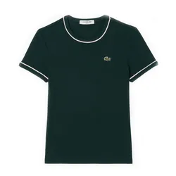 Áo Thun Nữ Lacoste Contrast Trim Jersey T-Shirt TF5289_AIG Màu Xanh Green Size 34