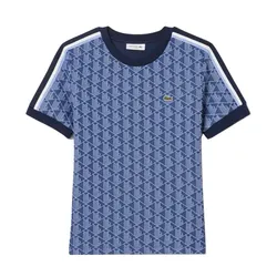 Áo Thun Nữ Lacoste Jacquard Monogram TF3244_AIT Màu Xanh Navy Size 34