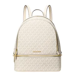 Balo Nữ Michael Kors MK Rhea Medium Signature Logo Backpack 35S5GRAB2B Màu Trắng