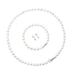 Bộ Trang Sức Ngọc Trai Nữ Jessica Pearl Lucky Leaf JS17 Màu Trắng Ngà