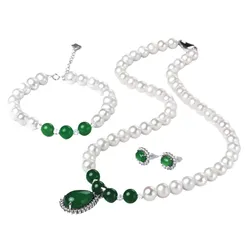 Bộ Trang Sức Ngọc Trai Nữ Jessica Pearl Royal Chalcedony JS18 Màu Trắng Ngà