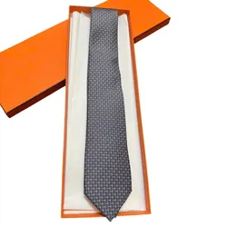 Cà Vạt Nam Hermès Cravate Họa Tiết H Màu Xám Đậm