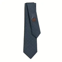 Cà Vạt Nam Hermès Magnifying H Tie Anthracite/ Gris H334161TV08 Màu Xám Xanh