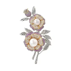 Cài Áo Nữ Meri Enchanted Flora BR951 Màu Hồng Bạc