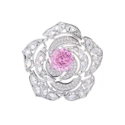 Cài Áo Nữ Meri Gleaming Rose BR970 Màu Hồng/Trắng