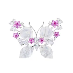 Cài Áo Nữ Meri Pearlescent Wings BR969 Màu Hồng/Trắng